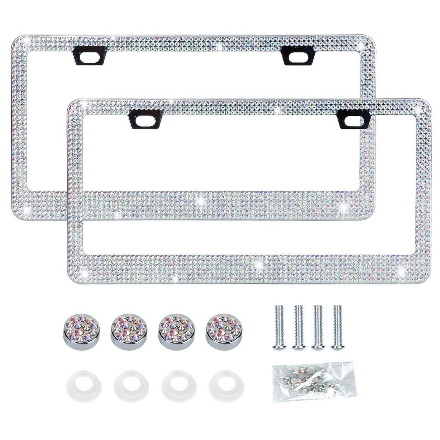 2-Piece: Bling License Plate Frames Automotive - Tophatter Daily Deals