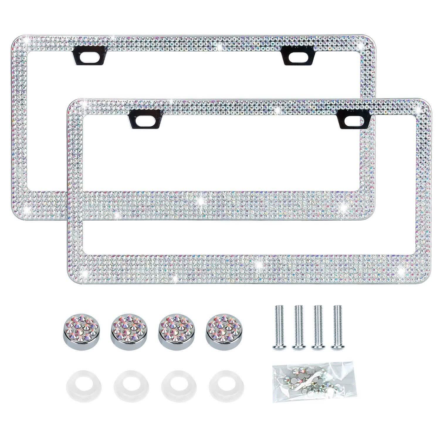 2-Piece: Bling License Plate Frames Automotive - Tophatter Daily Deals