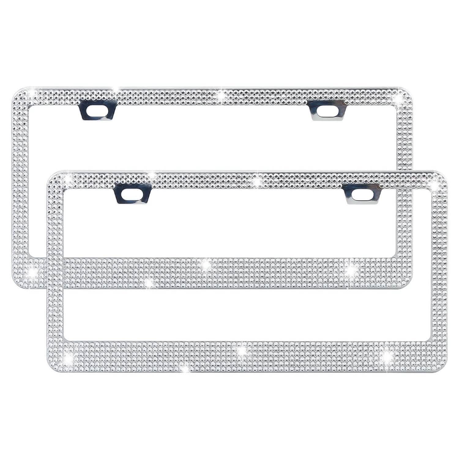 2-Piece: Bling License Plate Frames Automotive - Tophatter Daily Deals