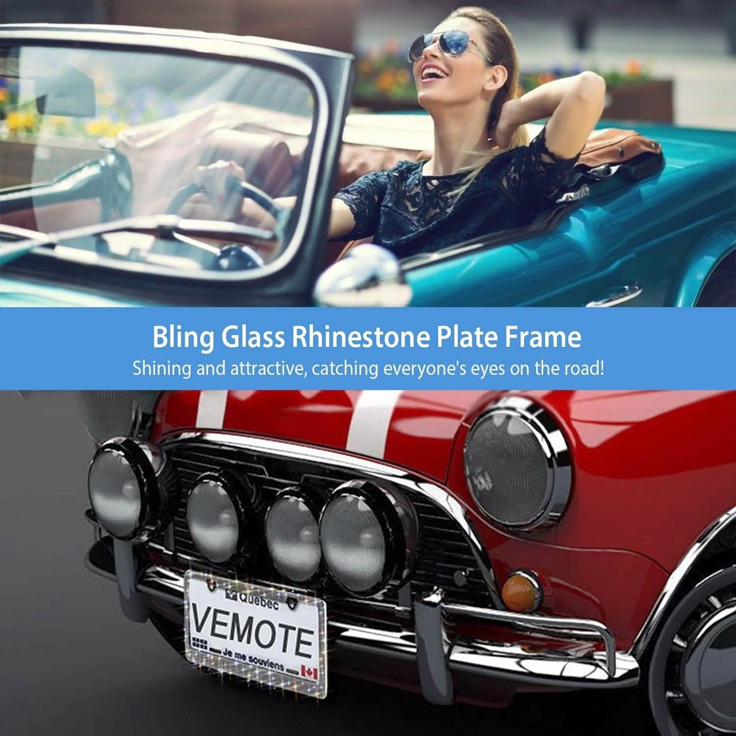 2-Piece: Bling License Plate Frames Automotive - Tophatter Daily Deals