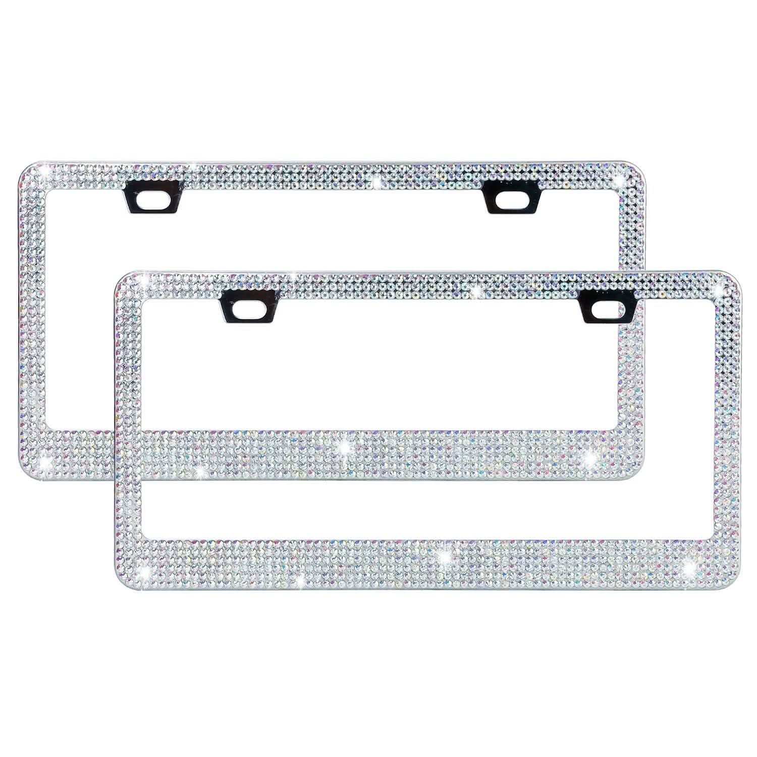 2-Piece: Bling License Plate Frames Automotive - Tophatter Daily Deals