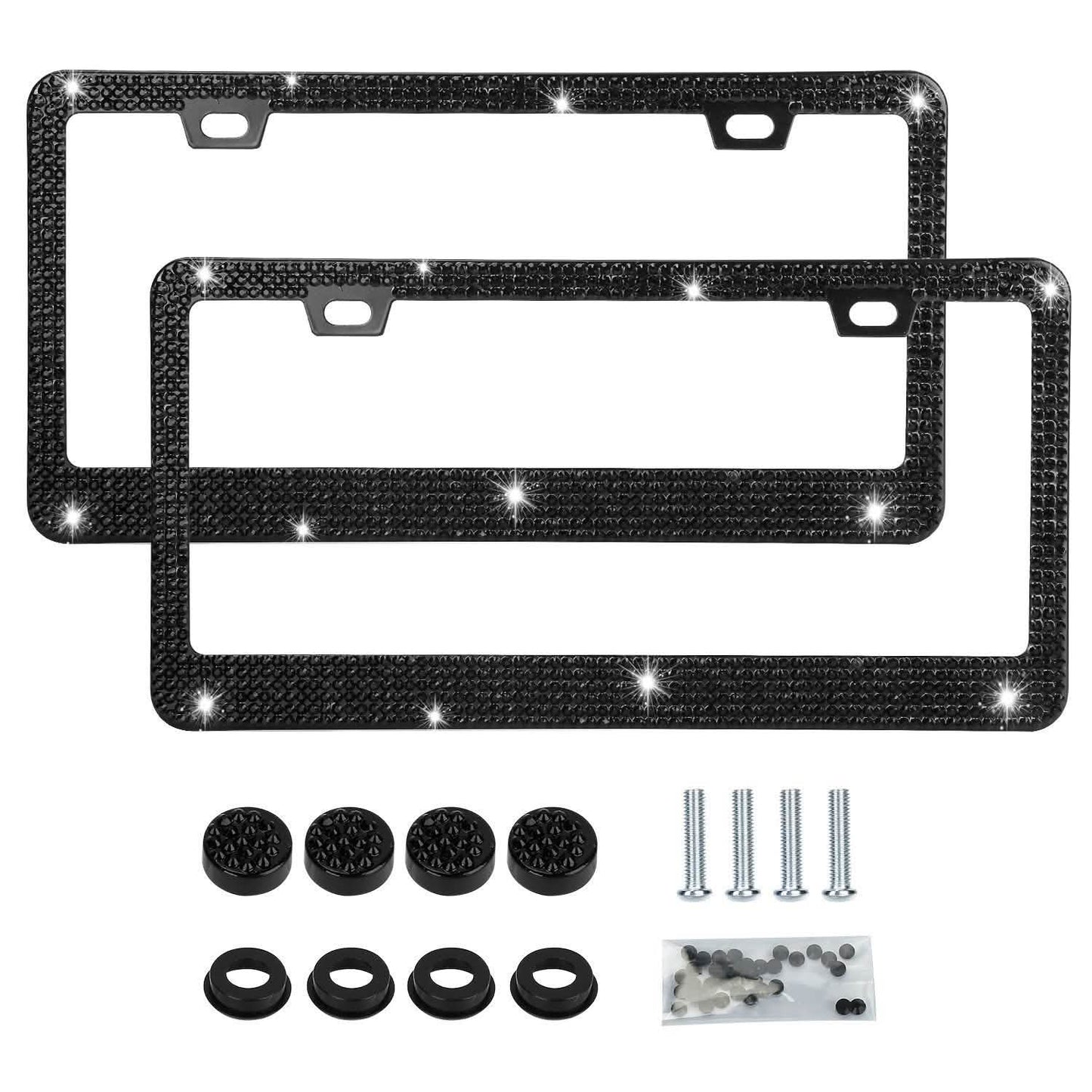 2-Piece: Bling License Plate Frames Automotive - Tophatter Daily Deals