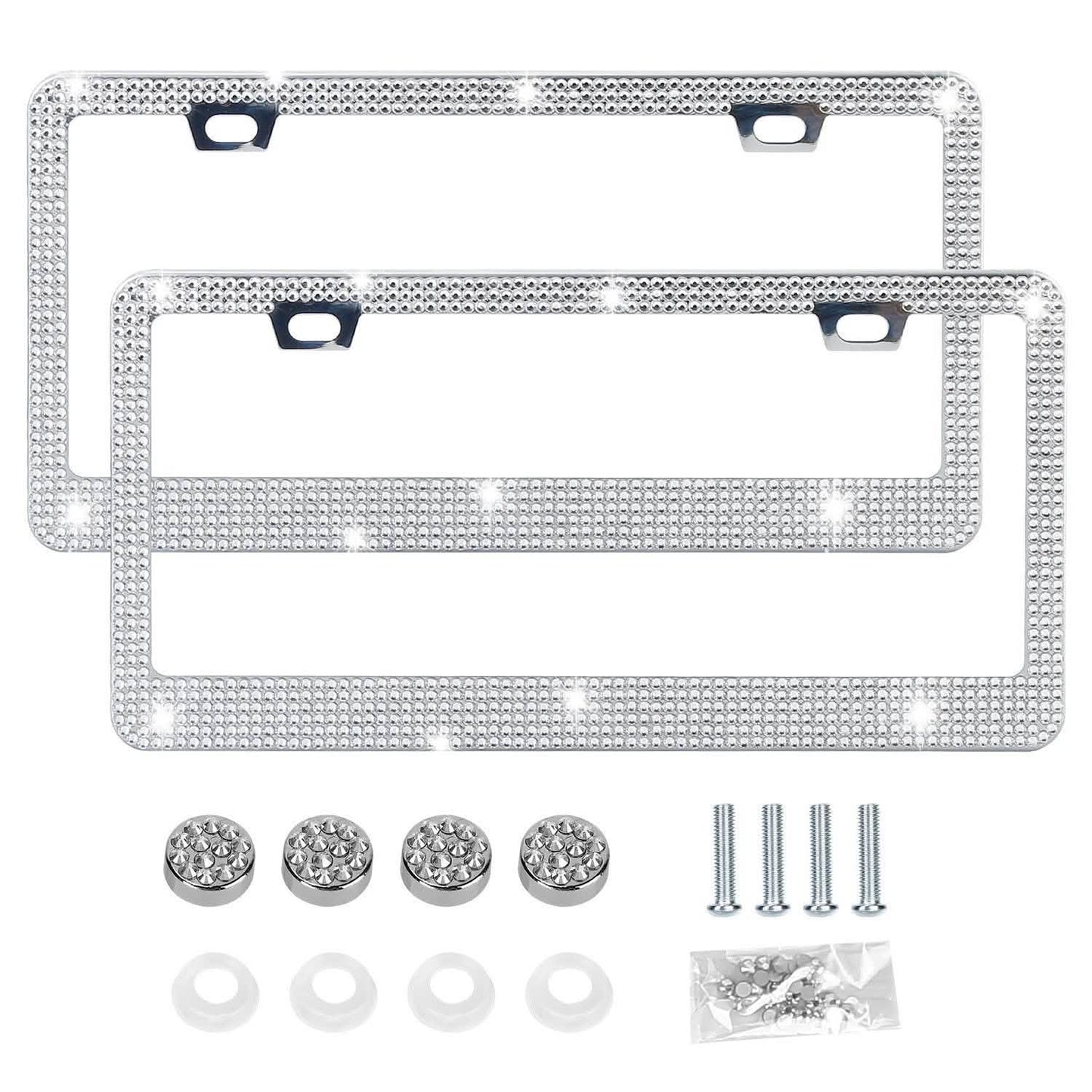 2-Piece: Bling License Plate Frames Automotive - Tophatter Daily Deals