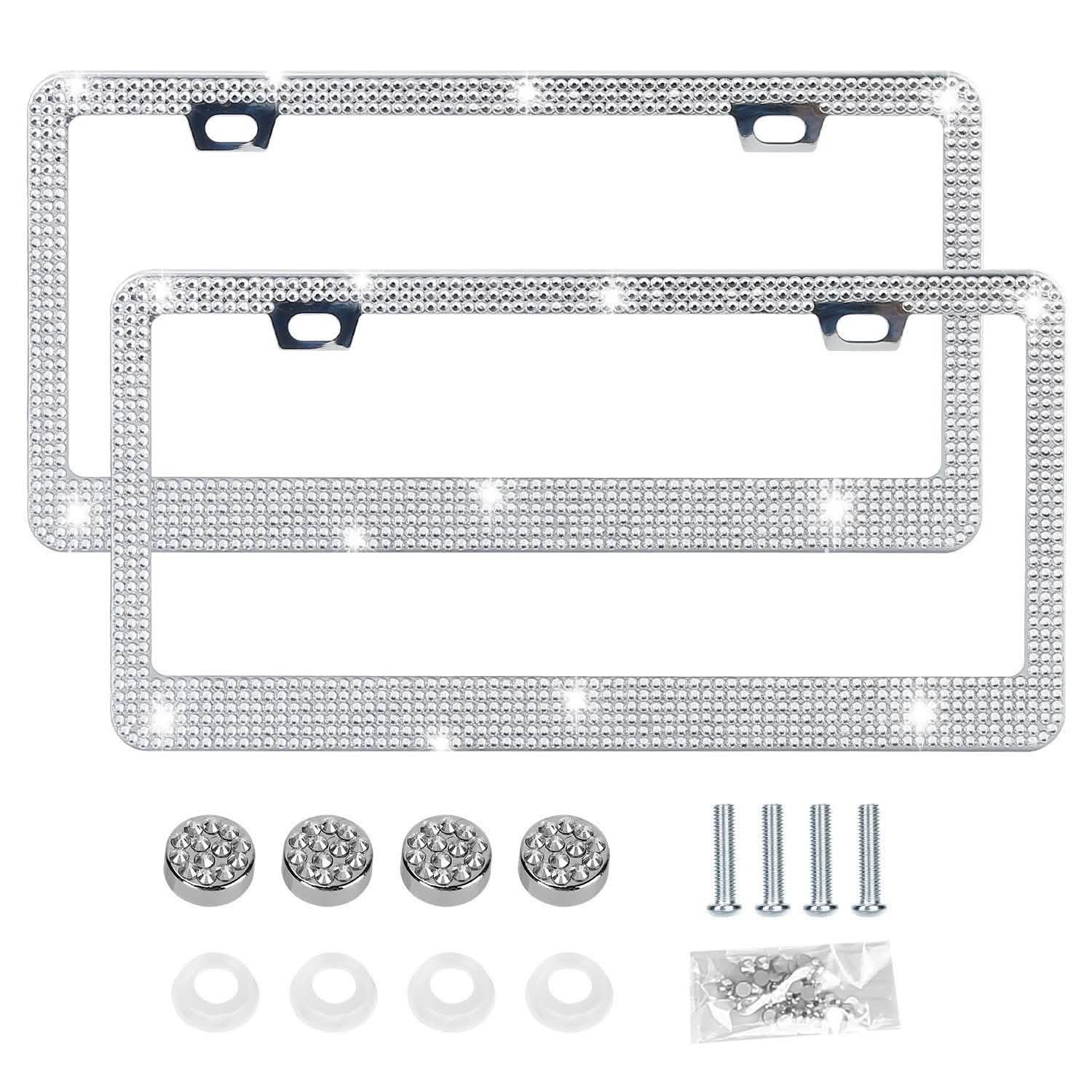 2-Piece: Bling License Plate Frames Automotive - Tophatter Daily Deals