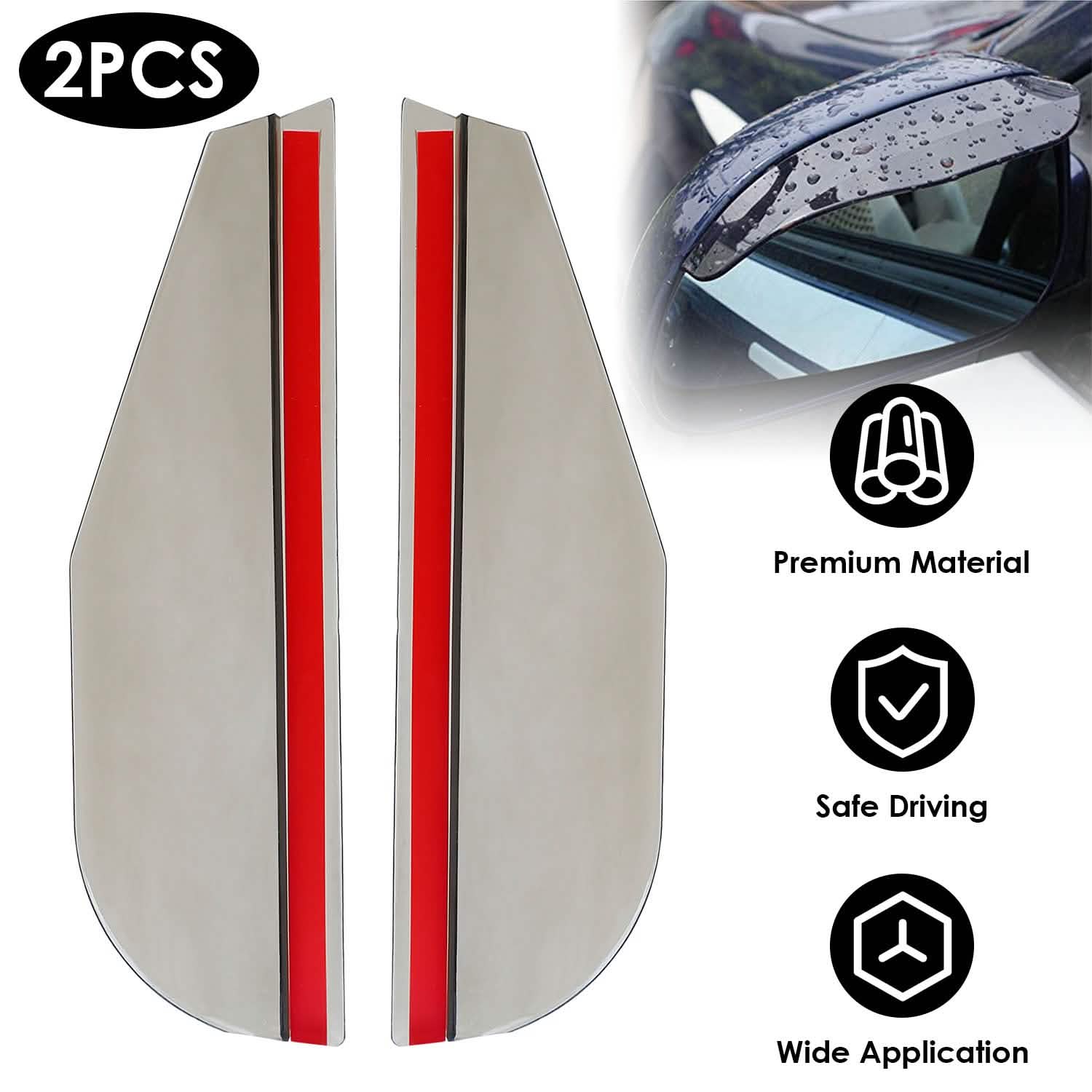 2-Piece: Car Side Mirror Rain Guard Automotive - Tophatter Daily Deals