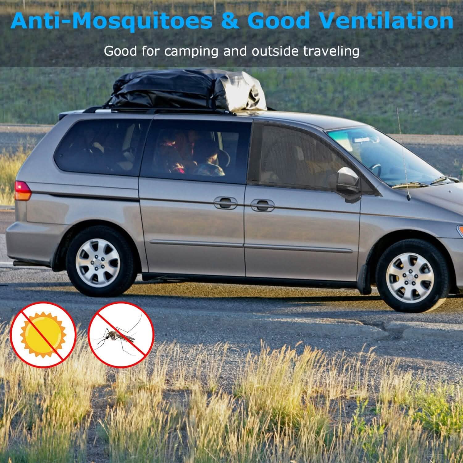 2-Piece: Car Side Window Screen Mesh Cover Automotive - Tophatter Daily Deals