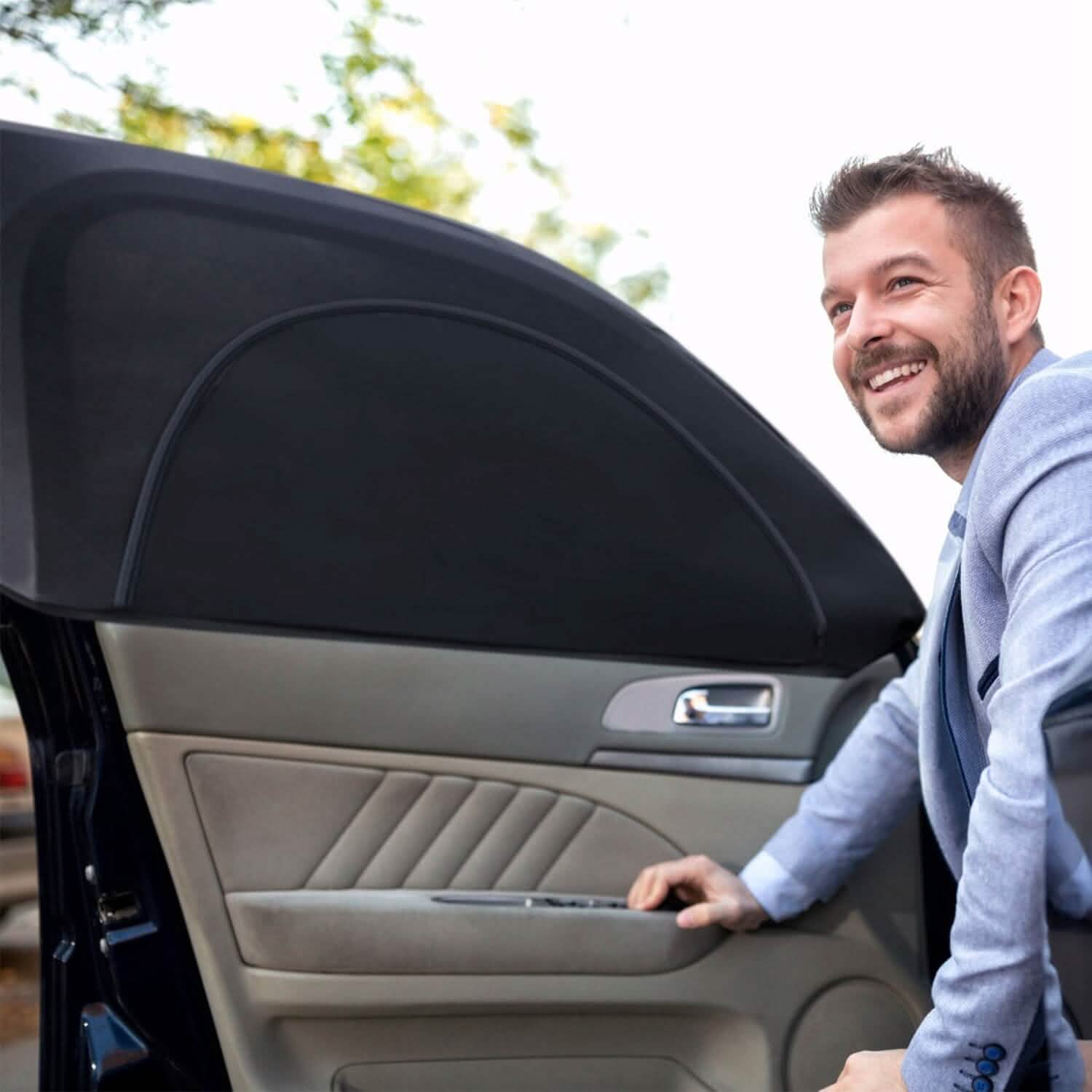 2-Piece: Car Side Window Screen Mesh Cover Automotive - Tophatter Daily Deals