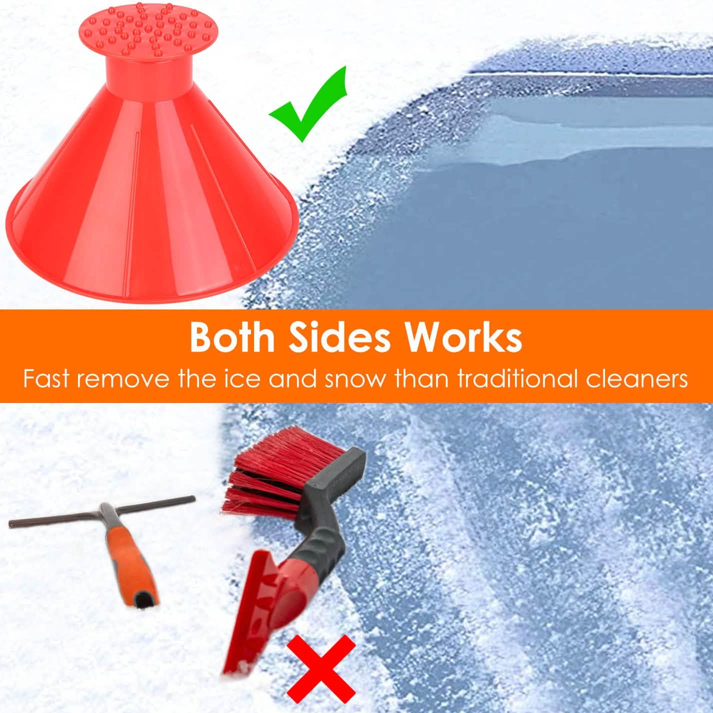 2-Piece: Car Windshield Ice Snow Scrapers Automotive - Tophatter Daily Deals