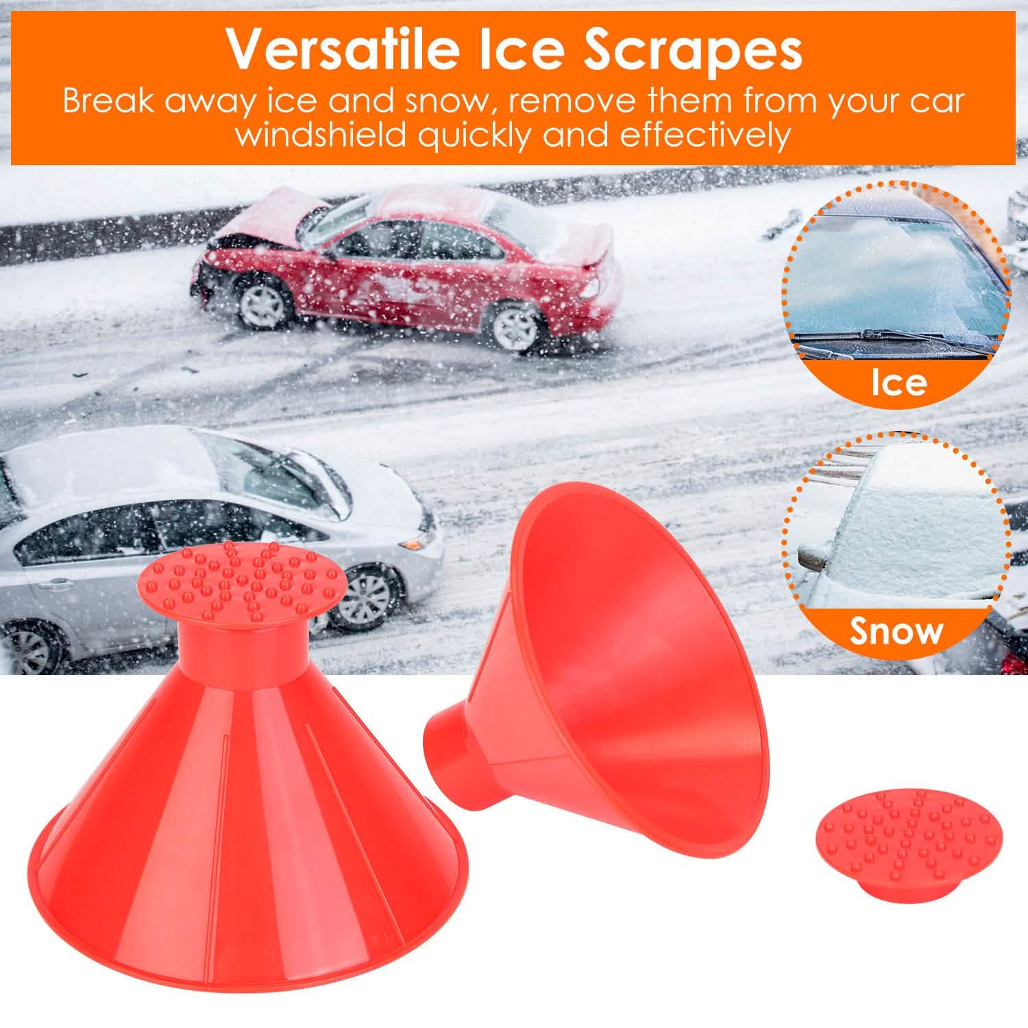 2-Piece: Car Windshield Ice Snow Scrapers Automotive - Tophatter Daily Deals