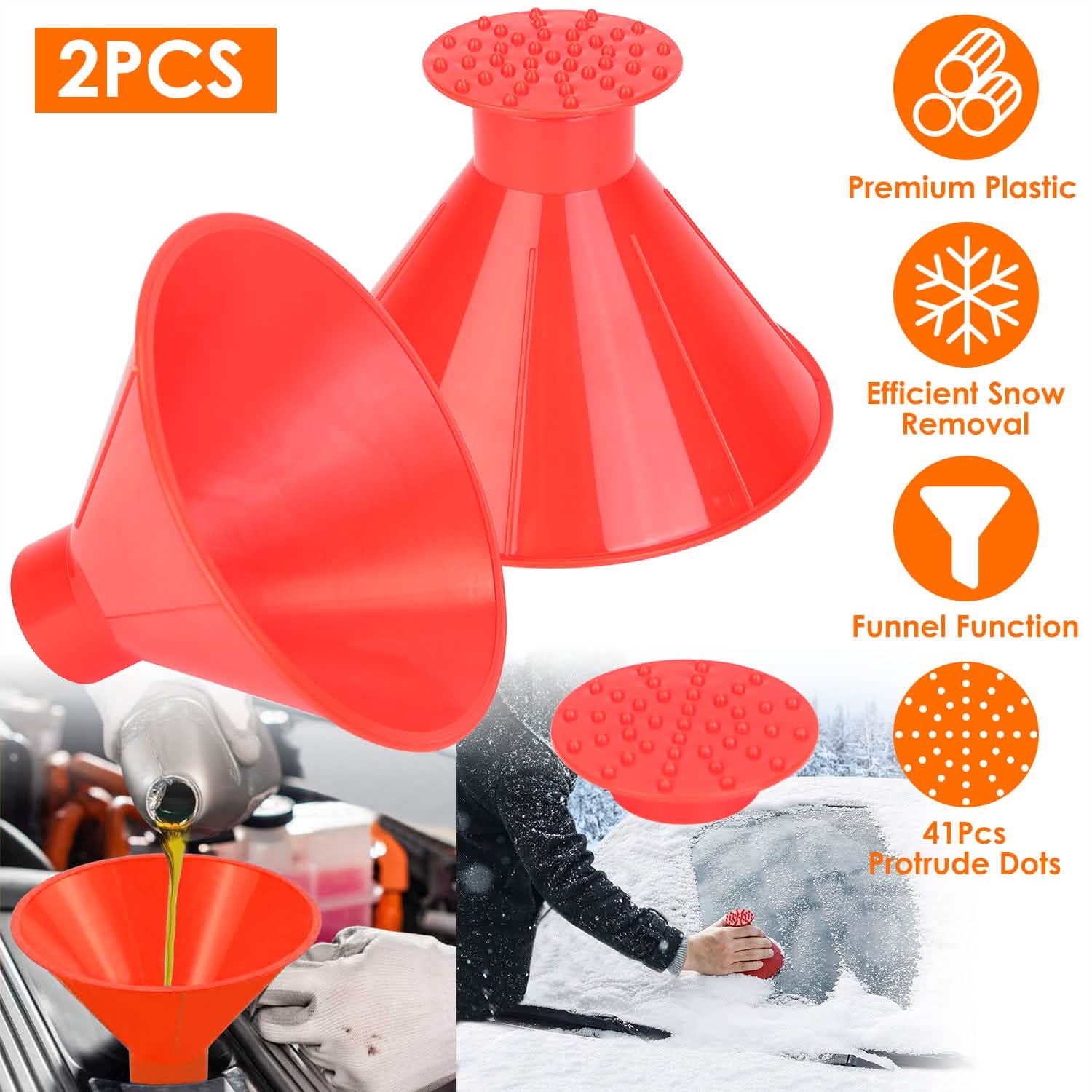 2-Piece: Car Windshield Ice Snow Scrapers Automotive - Tophatter Daily Deals