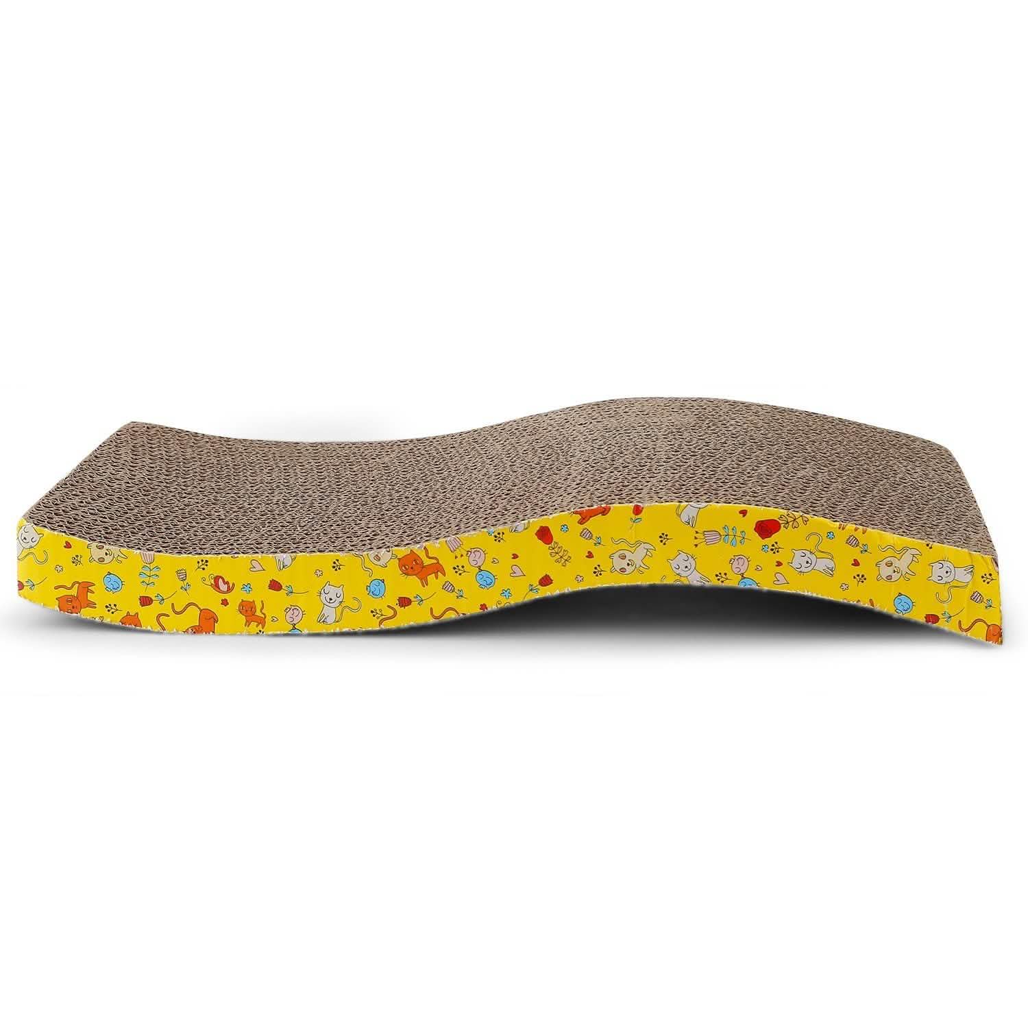2-Piece: Cardboard S-shaped Curve Cat Scratching Pad Pet Supplies - Tophatter Daily Deals