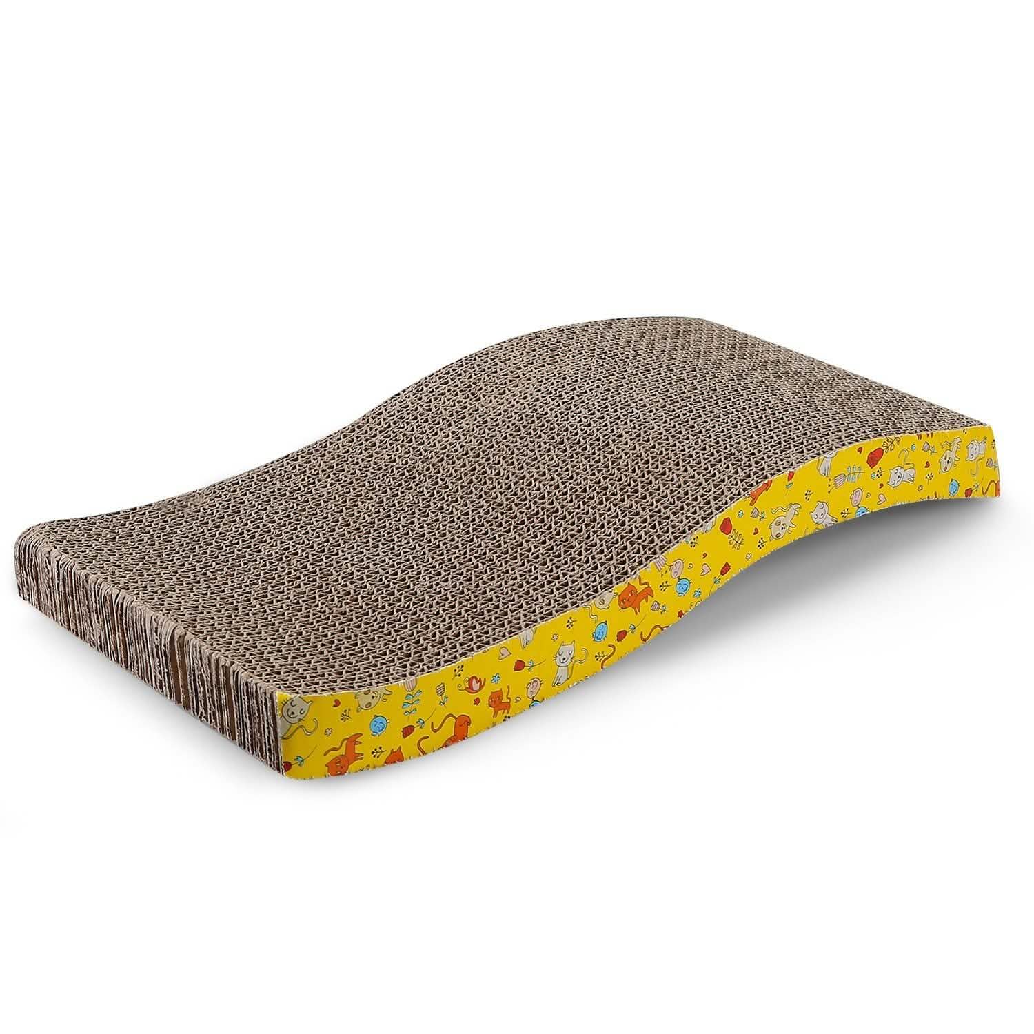 2-Piece: Cardboard S-shaped Curve Cat Scratching Pad Pet Supplies - Tophatter Daily Deals