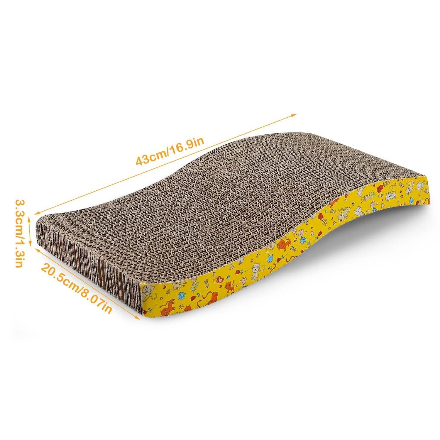 2-Piece: Cardboard S-shaped Curve Cat Scratching Pad Pet Supplies - Tophatter Daily Deals
