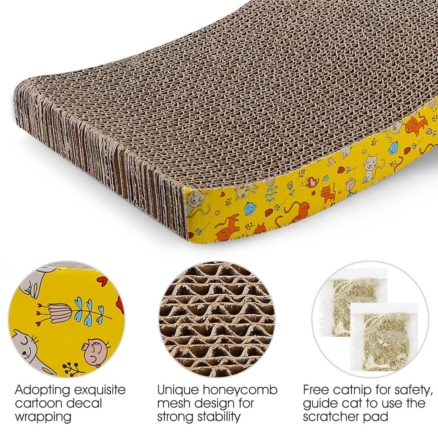 2-Piece: Cardboard S-shaped Curve Cat Scratching Pad Pet Supplies - Tophatter Daily Deals