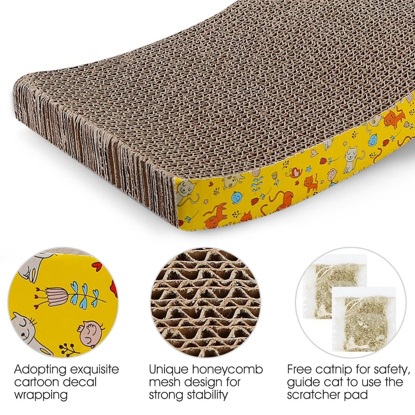 2-Piece: Cardboard S-shaped Curve Cat Scratching Pad Pet Supplies - Tophatter Daily Deals