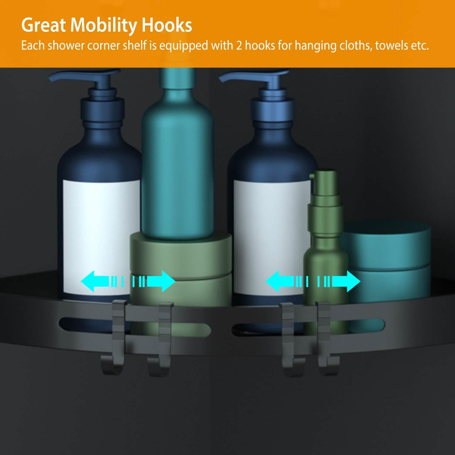 2-Piece: Corner Shower Caddy Shelf Bath - Tophatter Daily Deals