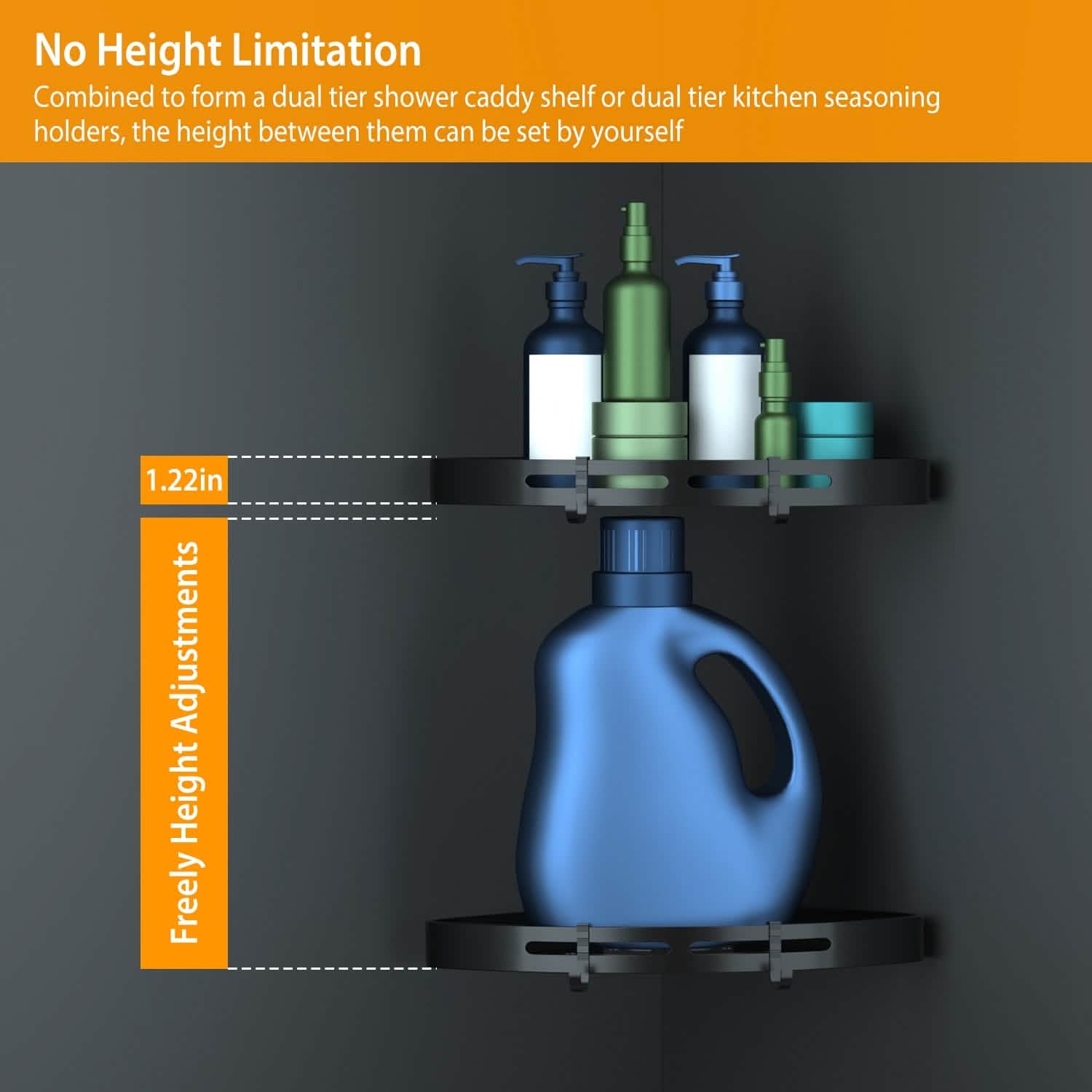 2-Piece: Corner Shower Caddy Shelf Bath - Tophatter Daily Deals