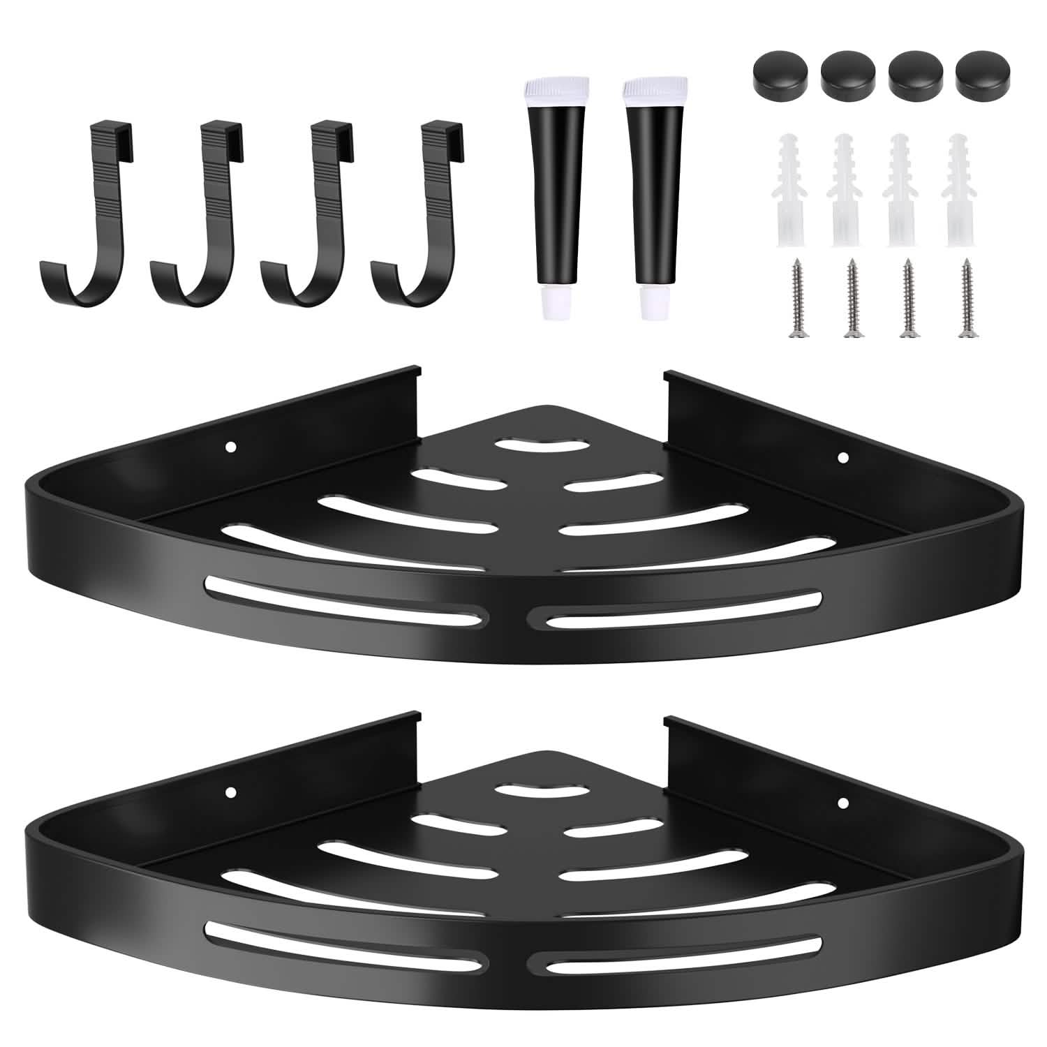 2-Piece: Corner Shower Caddy Shelf Bath - Tophatter Daily Deals