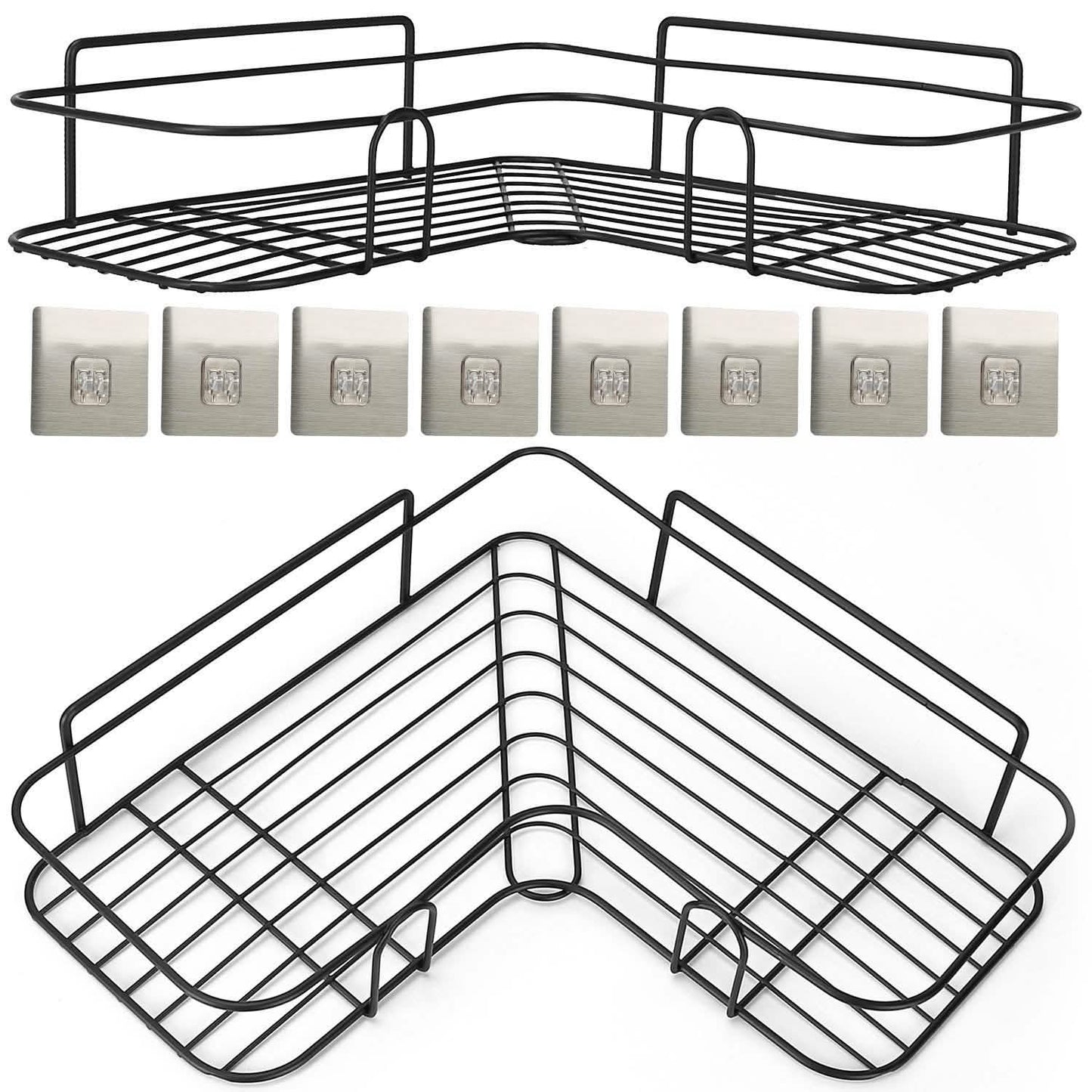 2-Piece: Corner Shower Caddy Shelves Bath - Tophatter Daily Deals