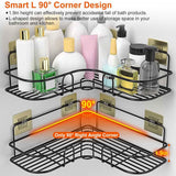 2-Piece: Corner Shower Caddy Shelves Bath - Tophatter Daily Deals