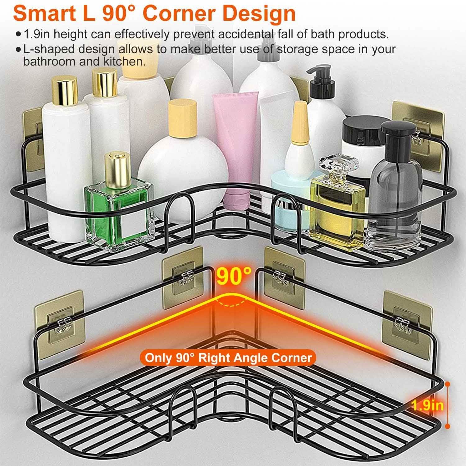 2-Piece: Corner Shower Caddy Shelves Bath - Tophatter Daily Deals