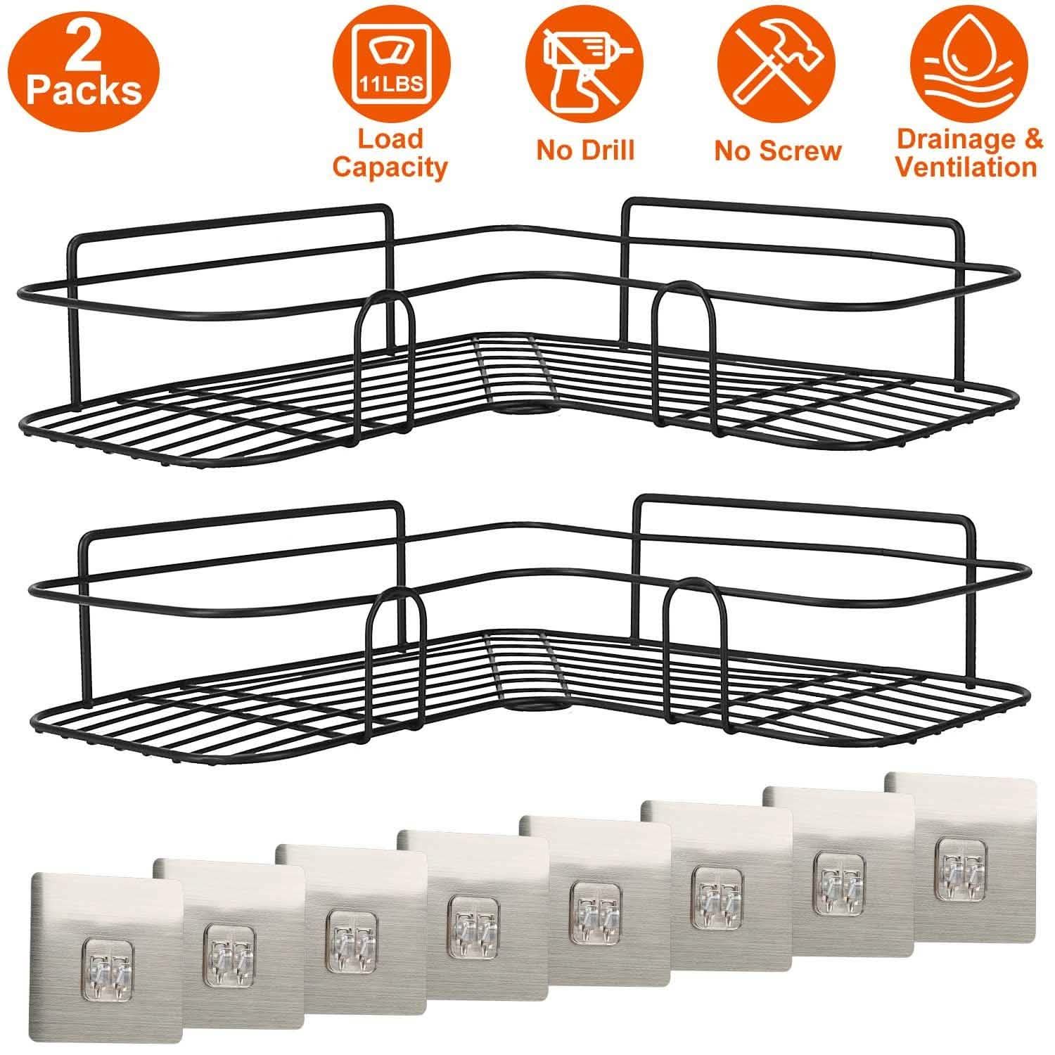 2-Piece: Corner Shower Caddy Shelves Bath - Tophatter Daily Deals