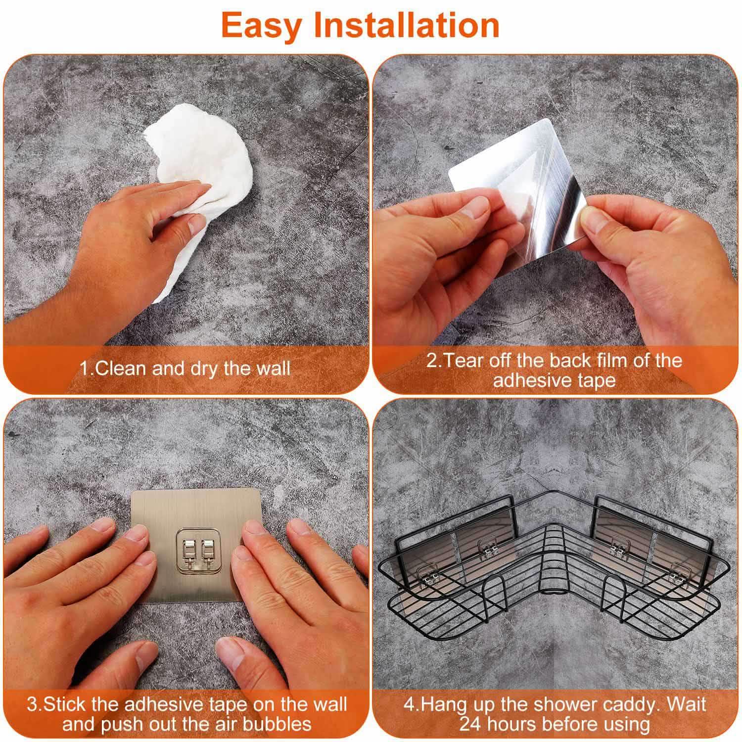 2-Piece: Corner Shower Caddy Shelves Bath - Tophatter Daily Deals