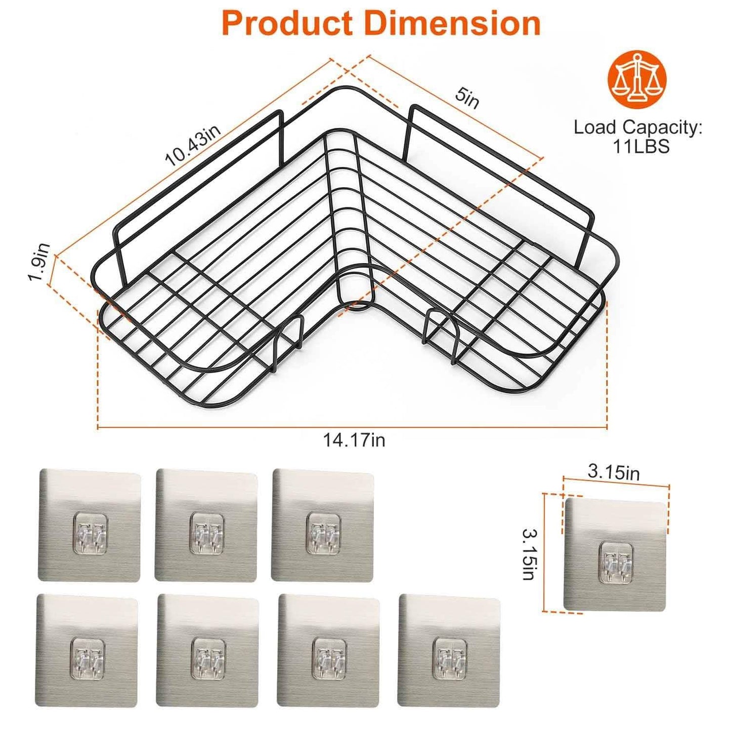 2-Piece: Corner Shower Caddy Shelves Bath - Tophatter Daily Deals