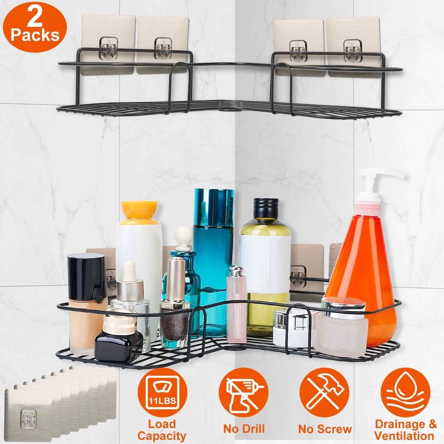 2-Piece: Corner Shower Caddy Shelves Bath - Tophatter Daily Deals