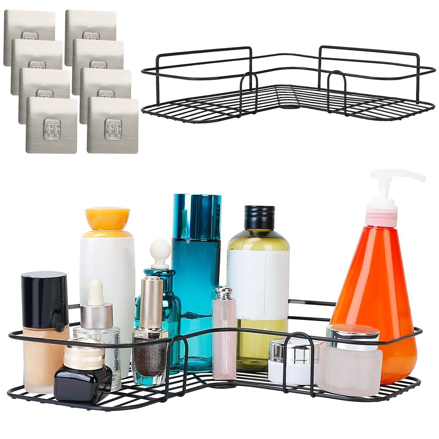 2-Piece: Corner Shower Caddy Shelves Bath - Tophatter Daily Deals