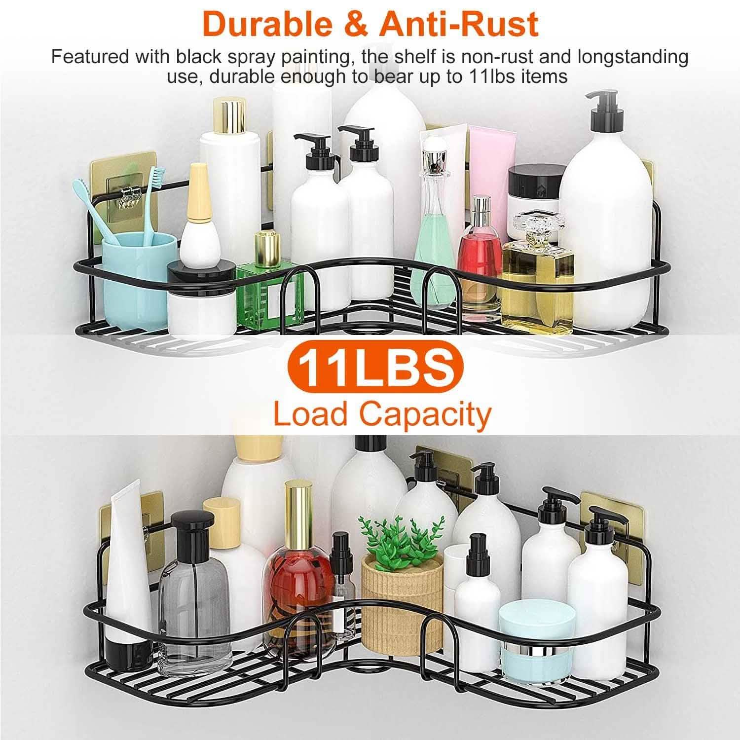 2-Piece: Corner Shower Caddy Shelves Bath - Tophatter Daily Deals