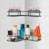 2-Piece: Corner Shower Caddy Shelves Bath - Tophatter Daily Deals