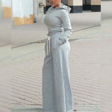 2-Piece: Drawstring Open Back Loose Trouser Legs Suit Women's Loungewear - Tophatter Daily Deals