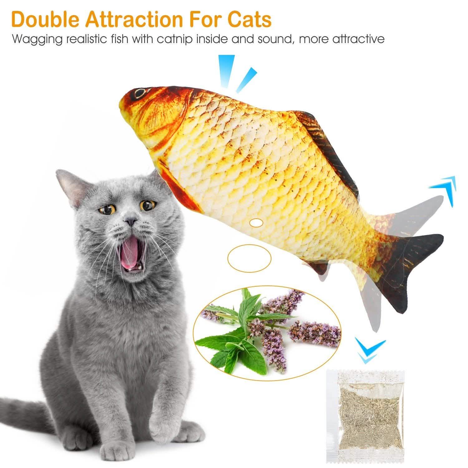 2-Piece: Electric Moving Fish Cat Toy Pet Supplies - Tophatter Daily Deals