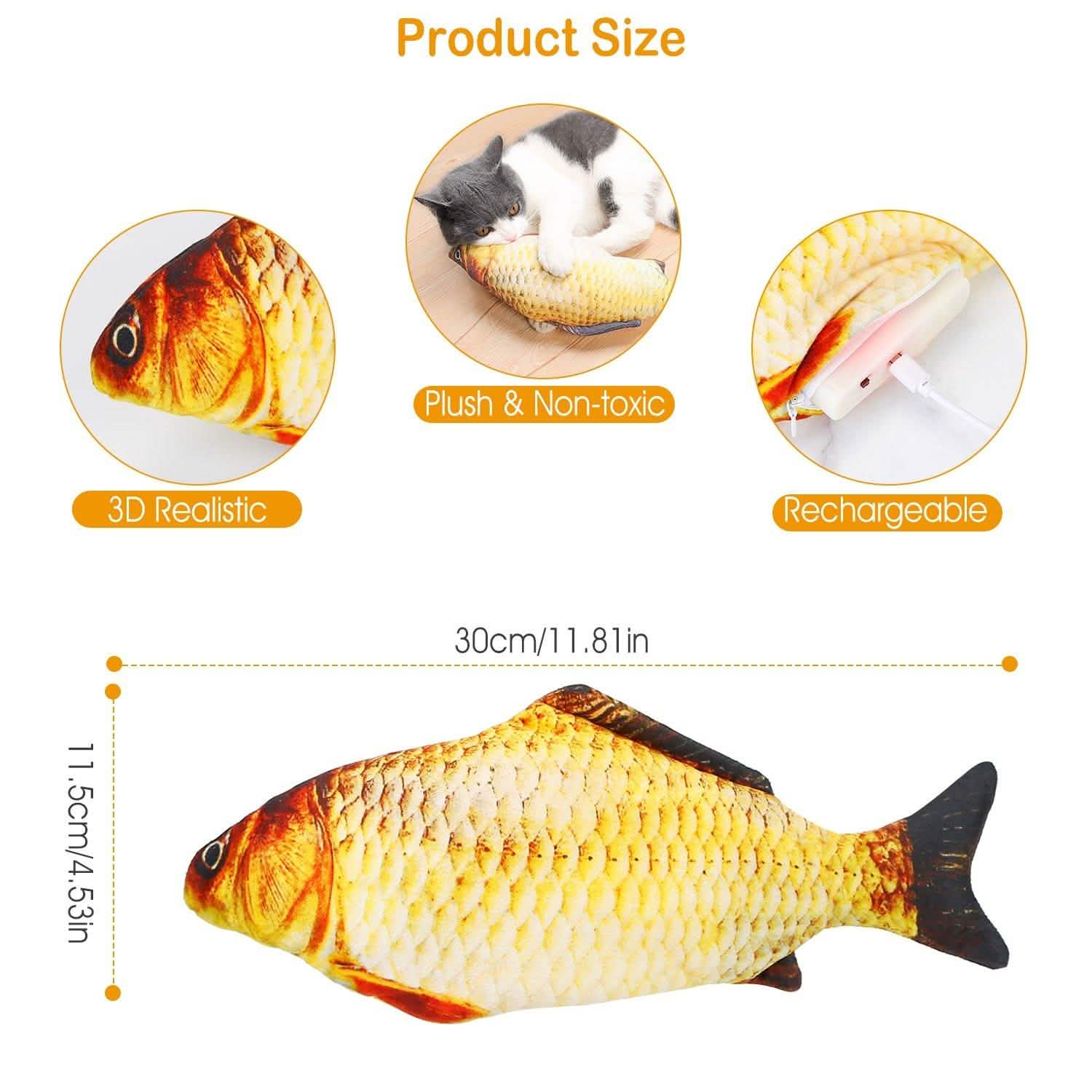 2-Piece: Electric Moving Fish Cat Toy Pet Supplies - Tophatter Daily Deals