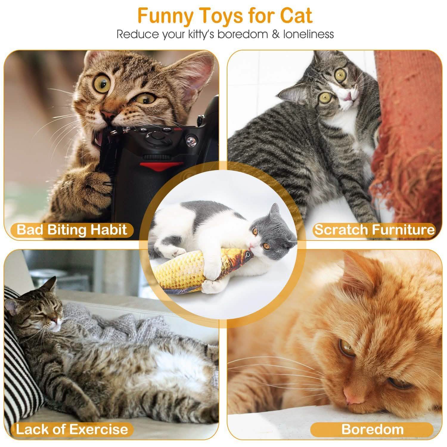 2-Piece: Electric Moving Fish Cat Toy Pet Supplies - Tophatter Daily Deals