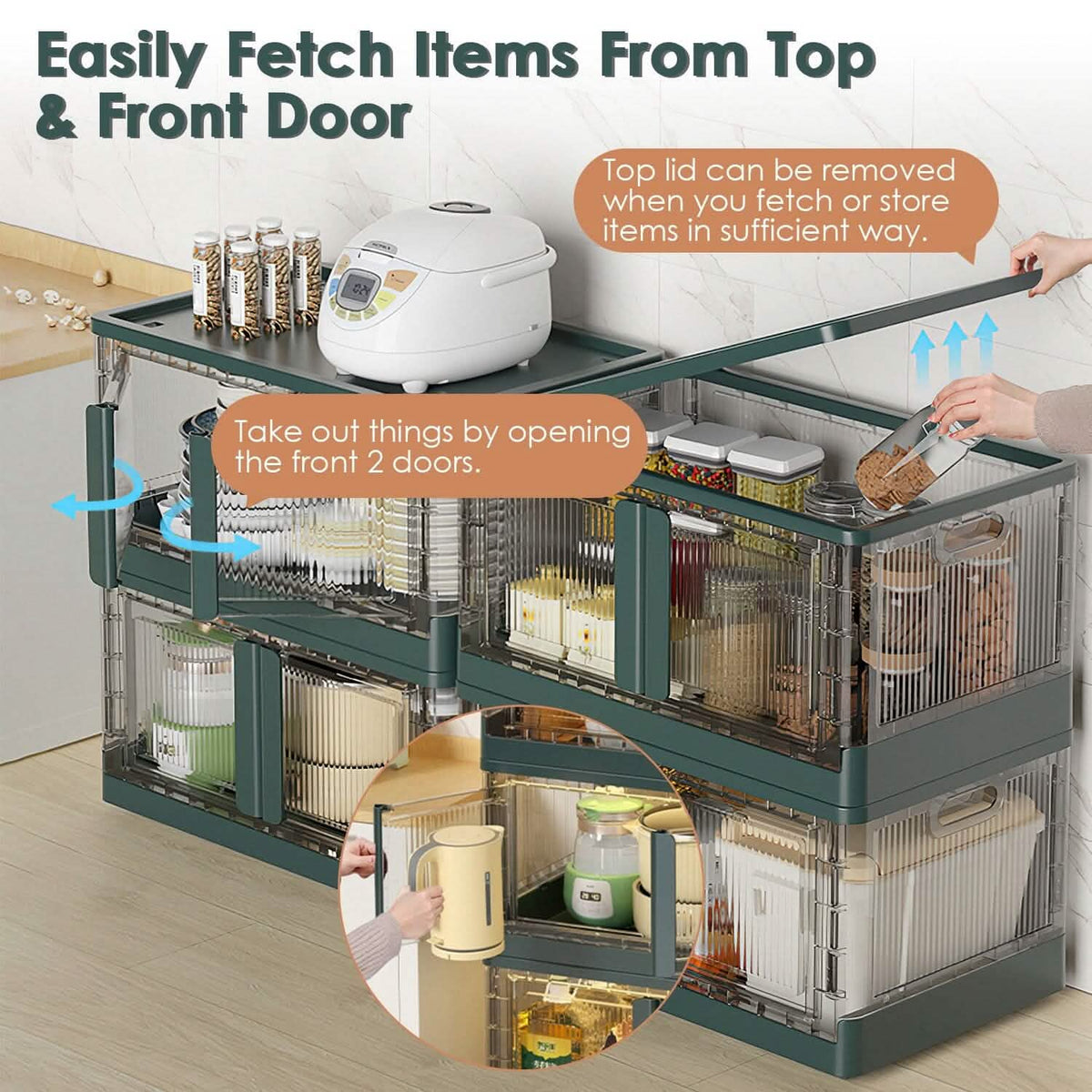 2-Piece: Foldable Stackable Storage Bins with Lid Storage & Organization - Tophatter Daily Deals