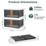 2-Piece: Foldable Stackable Storage Bins with Lid Storage & Organization - Tophatter Daily Deals