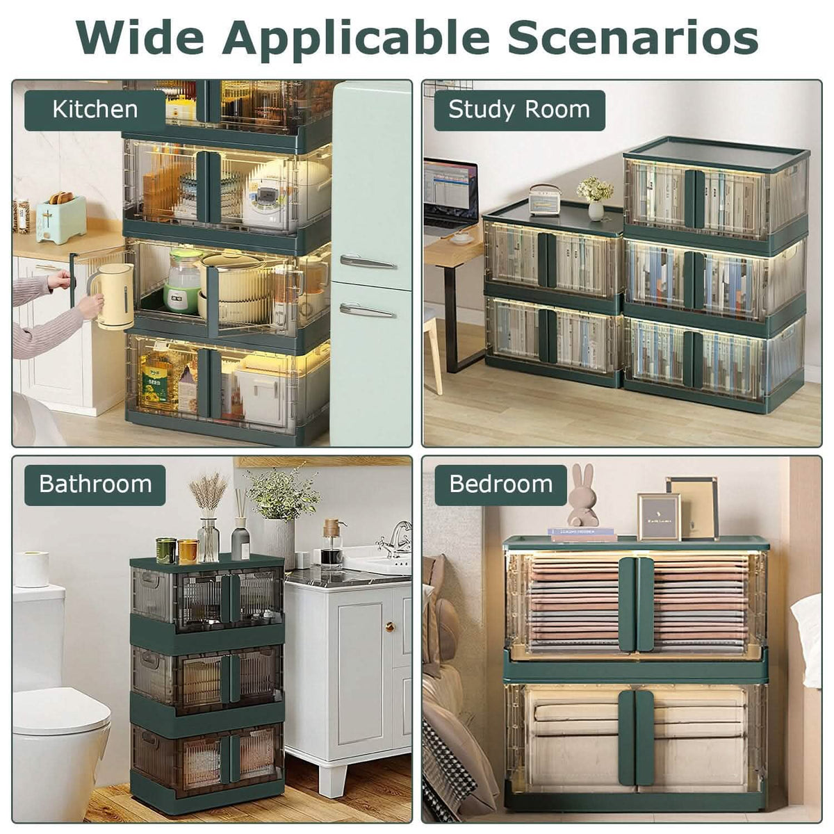 2-Piece: Foldable Stackable Storage Bins with Lid Storage & Organization - Tophatter Daily Deals