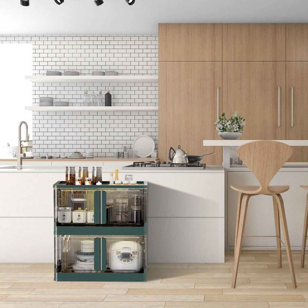 2-Piece: Foldable Stackable Storage Bins with Lid Storage & Organization - Tophatter Daily Deals