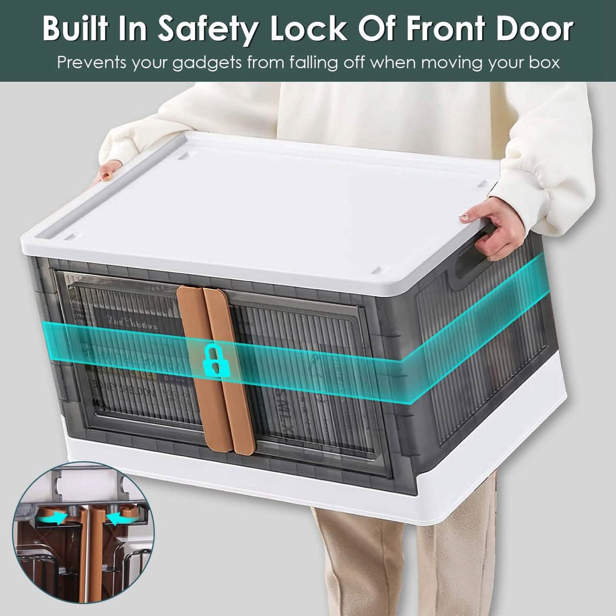 2-Piece: Foldable Stackable Storage Bins with Lid Storage & Organization - Tophatter Daily Deals