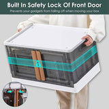 2-Piece: Foldable Stackable Storage Bins with Lid Storage & Organization - Tophatter Daily Deals