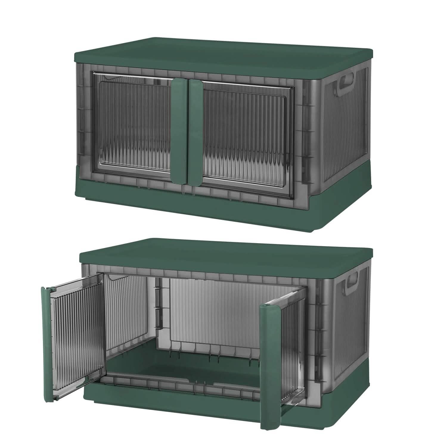 2-Piece: Foldable Stackable Storage Bins with Lid Storage & Organization - Tophatter Daily Deals
