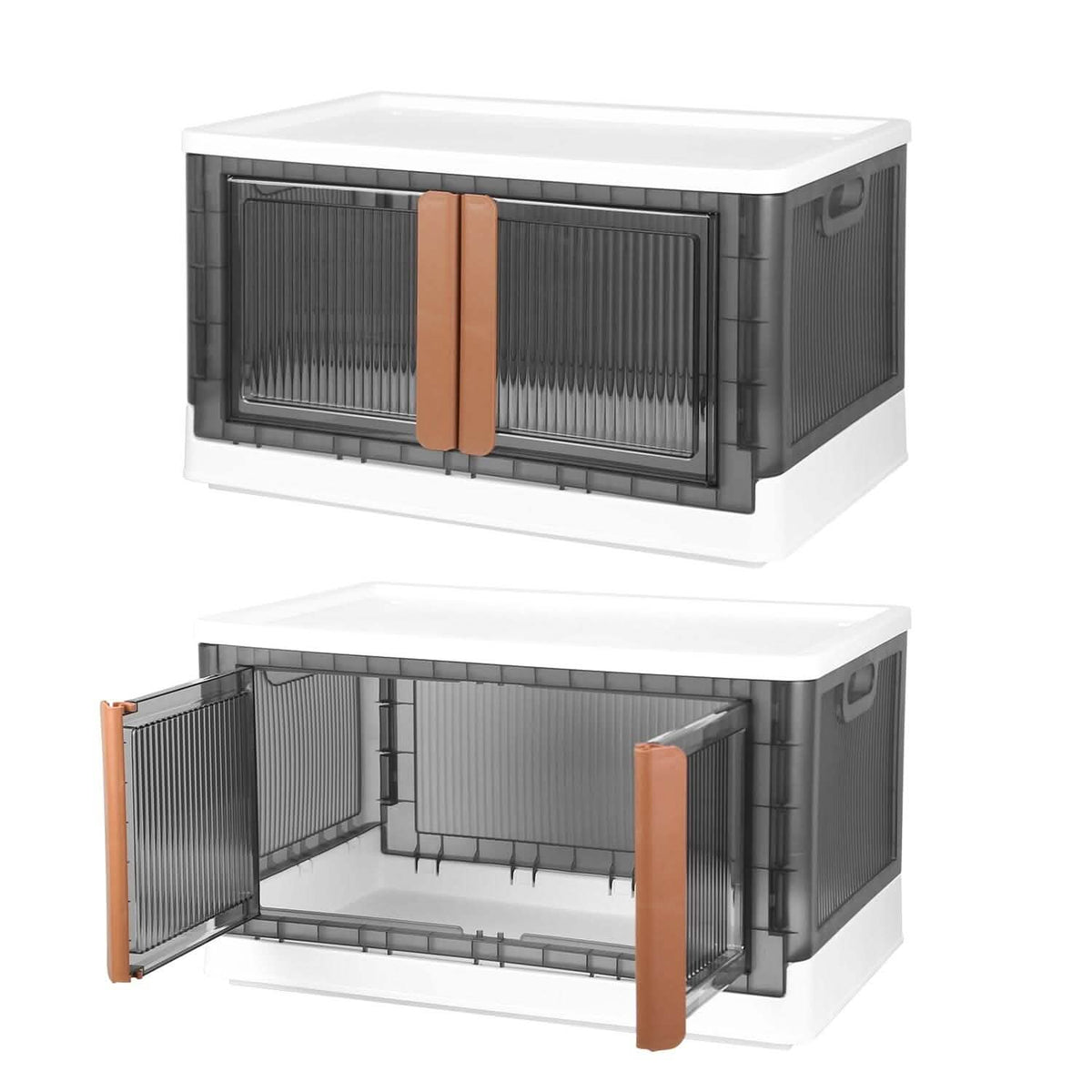 2-Piece: Foldable Stackable Storage Bins with Lid Storage & Organization - Tophatter Daily Deals