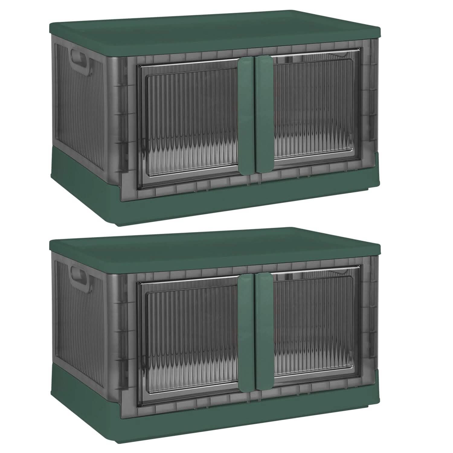 2-Piece: Foldable Stackable Storage Bins with Lid Storage & Organization - Tophatter Daily Deals