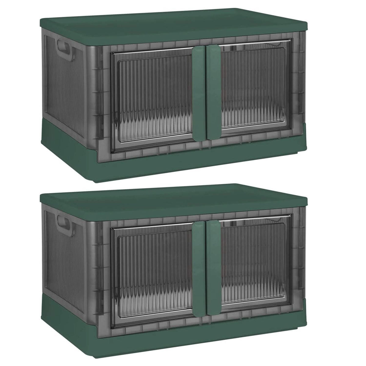 2-Piece: Foldable Stackable Storage Bins with Lid Storage & Organization - Tophatter Daily Deals