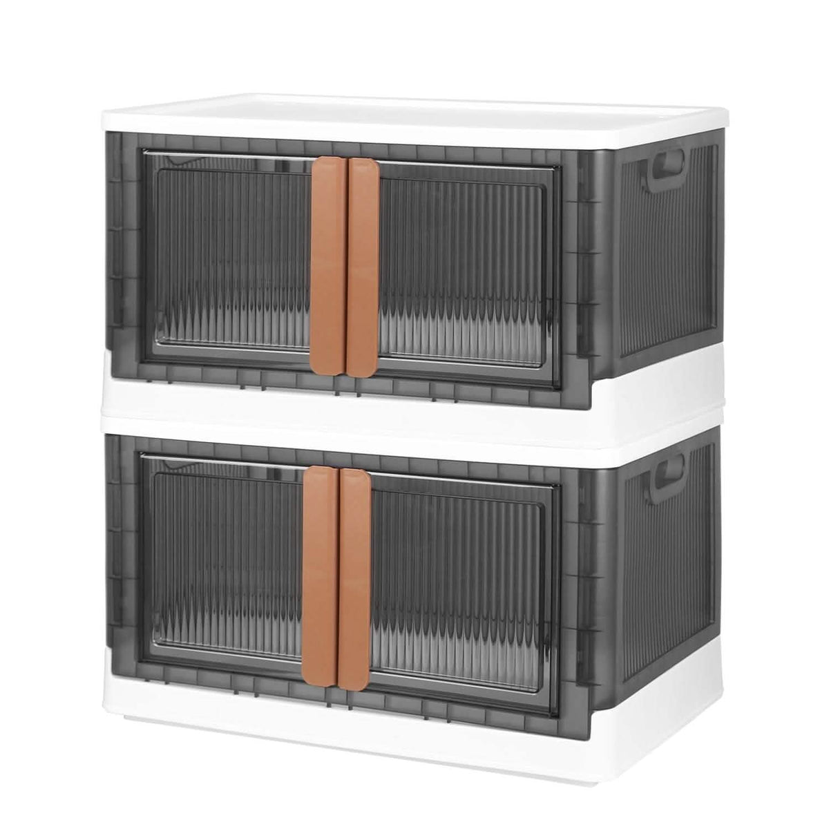 2-Piece: Foldable Stackable Storage Bins with Lid White Storage & Organization - Tophatter Daily Deals