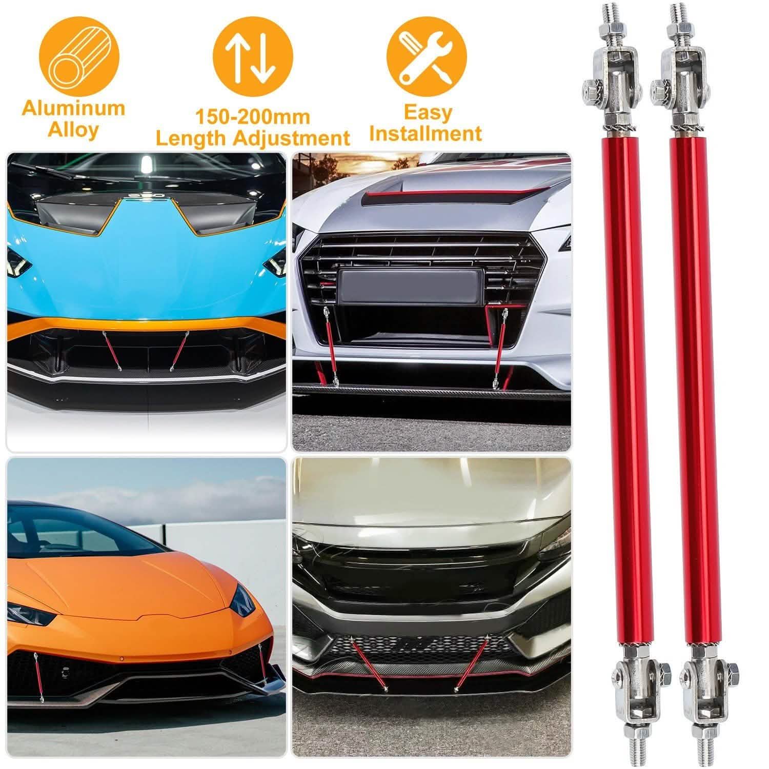 2-Piece: Front Bumper Lip Splitter Rod Automotive - Tophatter Daily Deals