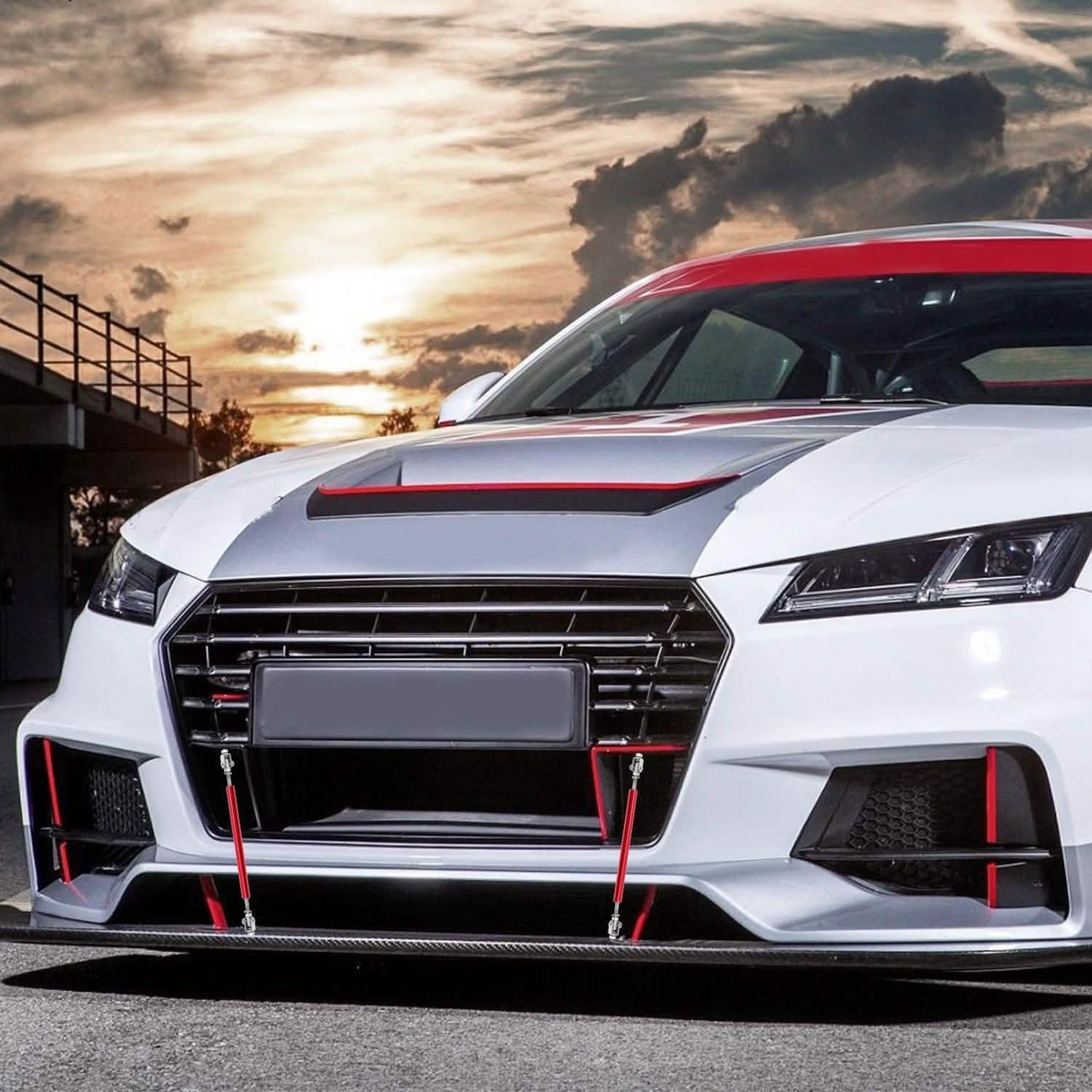 2-Piece: Front Bumper Lip Splitter Rod Automotive - Tophatter Daily Deals
