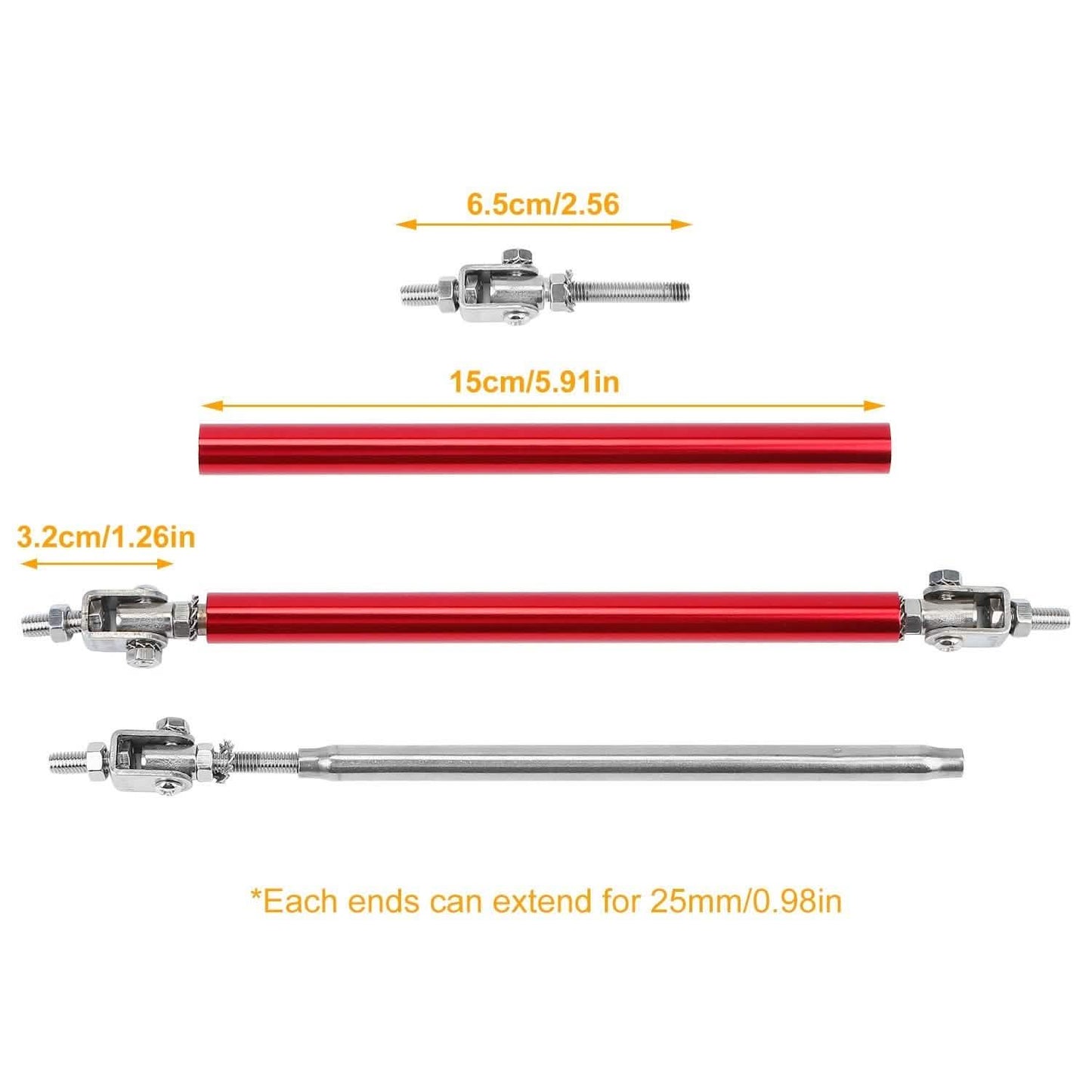 2-Piece: Front Bumper Lip Splitter Rod Automotive - Tophatter Daily Deals